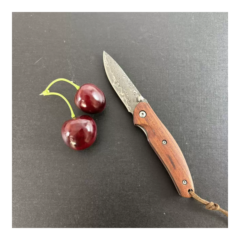 Outdoor Camping Folding Pocket Knife - VG10 Damascus Blade, Wood-Grain G10 Handle - Style 8137 Outdoor Camping Folding Pocket Knife - VG10 Damascus Blade, Wood-Grain G10 Handle - Style 8137