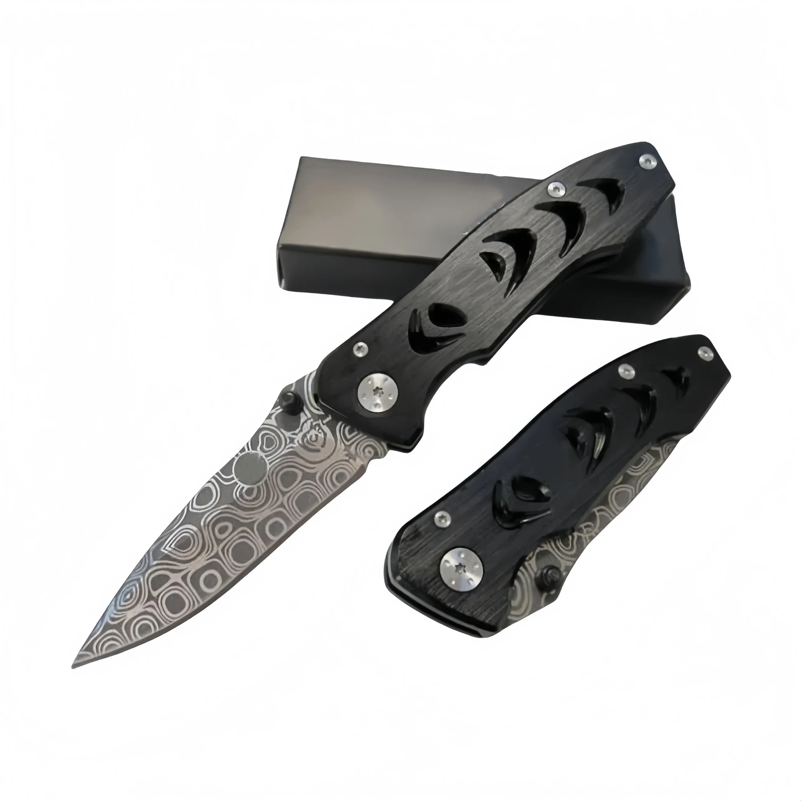 Damascus Pocket Knife EDC Pocket Knife with CNC Aluminum Handle Damascus Pocket Knife EDC Pocket Knife with CNC Aluminum Handle