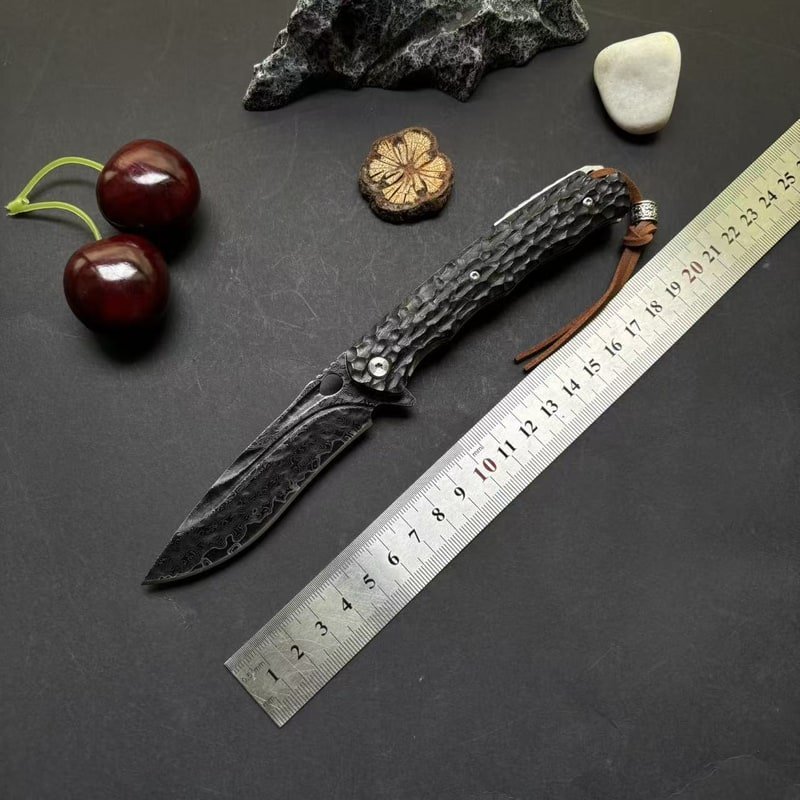 Black Textured Handle Outdoor EDC Folding Knife Black Textured Handle Outdoor EDC Folding Knife