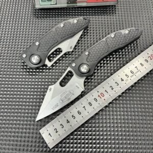 Compact Outdoor EDC Folding Knife with Textured Handle