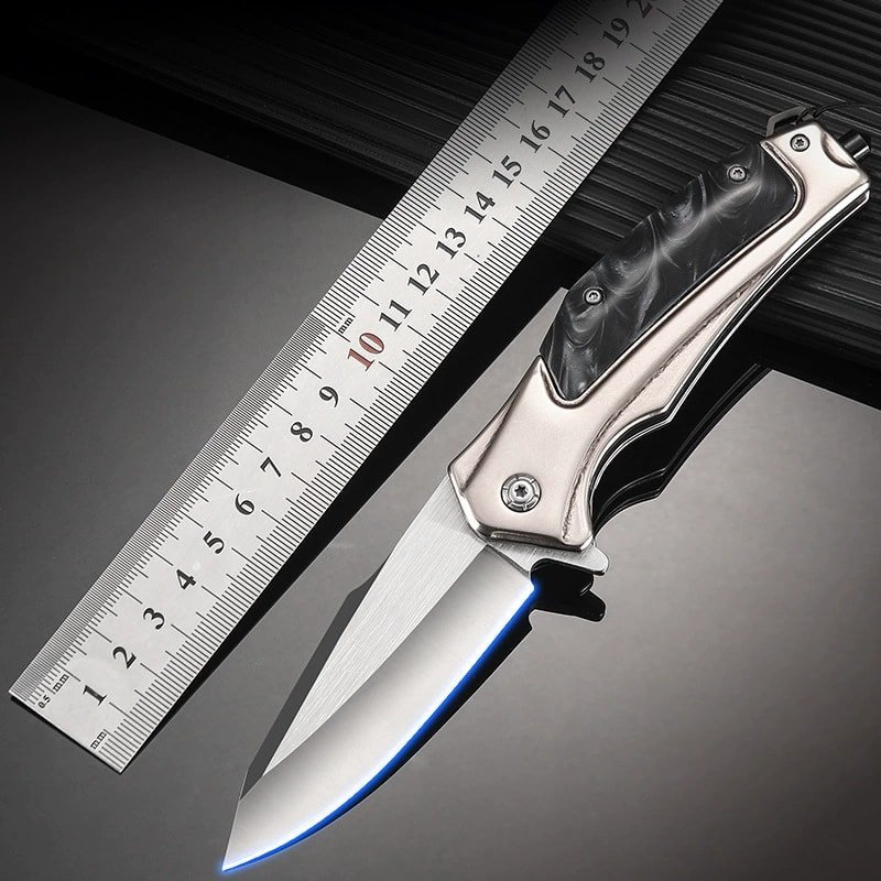 Steel Handle Outdoor EDC Folding Knife Steel Handle Outdoor EDC Folding Knife