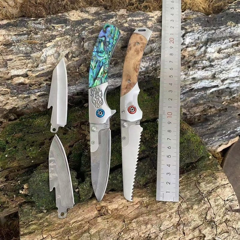 Outdoor EDC Folding Knife Set with Ruler Image Outdoor EDC Folding Knife Set with Ruler Image