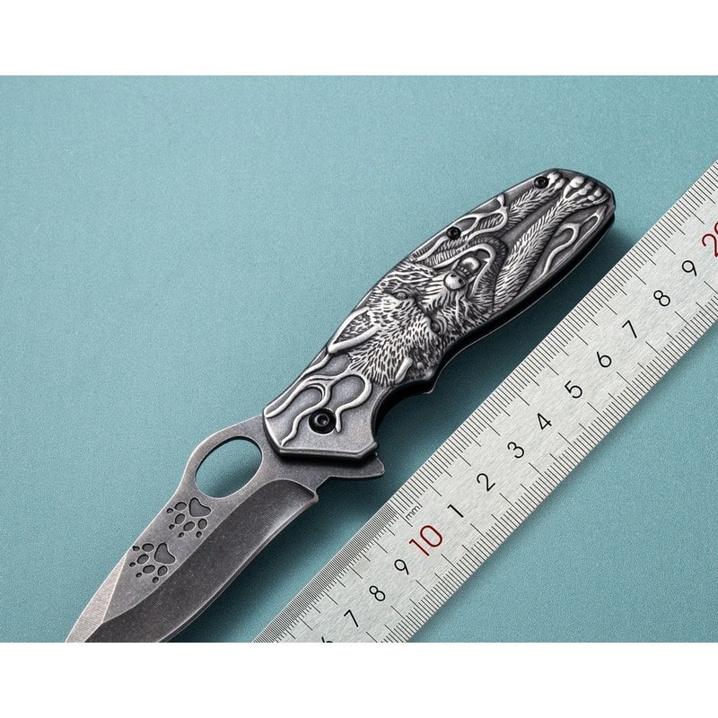 Engraved Handle Outdoor EDC Folding Knife Engraved Handle Outdoor EDC Folding Knife