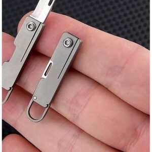 Mini Titanium Keychain Folding Utility Knife Pair