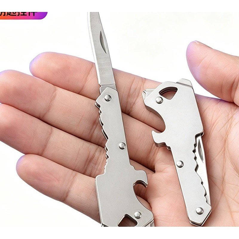 Silver Key Shape Multi-Function Folding Utility Knife Silver Key Shape Multi-Function Folding Utility Knife