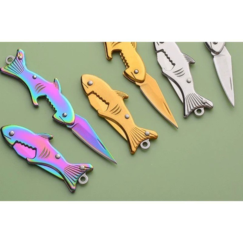 Colour Fish Shape Outdoor Folding Knife Set Colour Fish Shape Outdoor Folding Knife Set