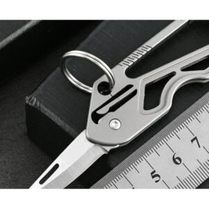 Silver Keychain Folding Utility Knife