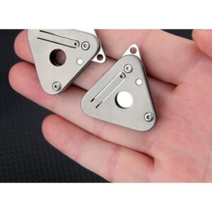 Silver Triangle Mini Keychain Folding Utility Knife Pair