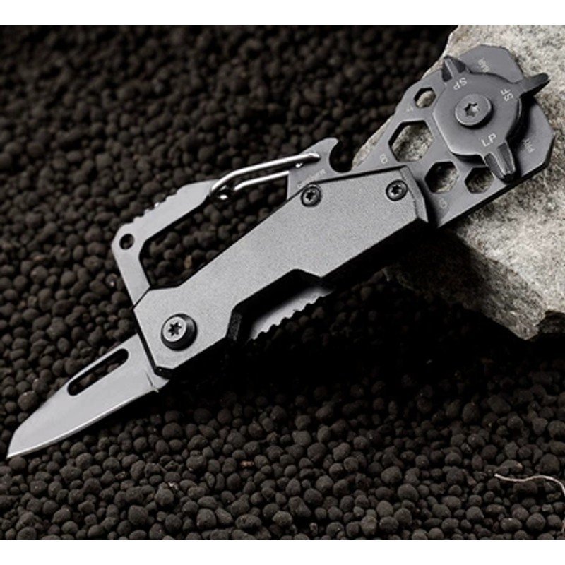 Black Multi-Function Carabiner Folding Utility Knife Black Multi-Function Carabiner Folding Utility Knife