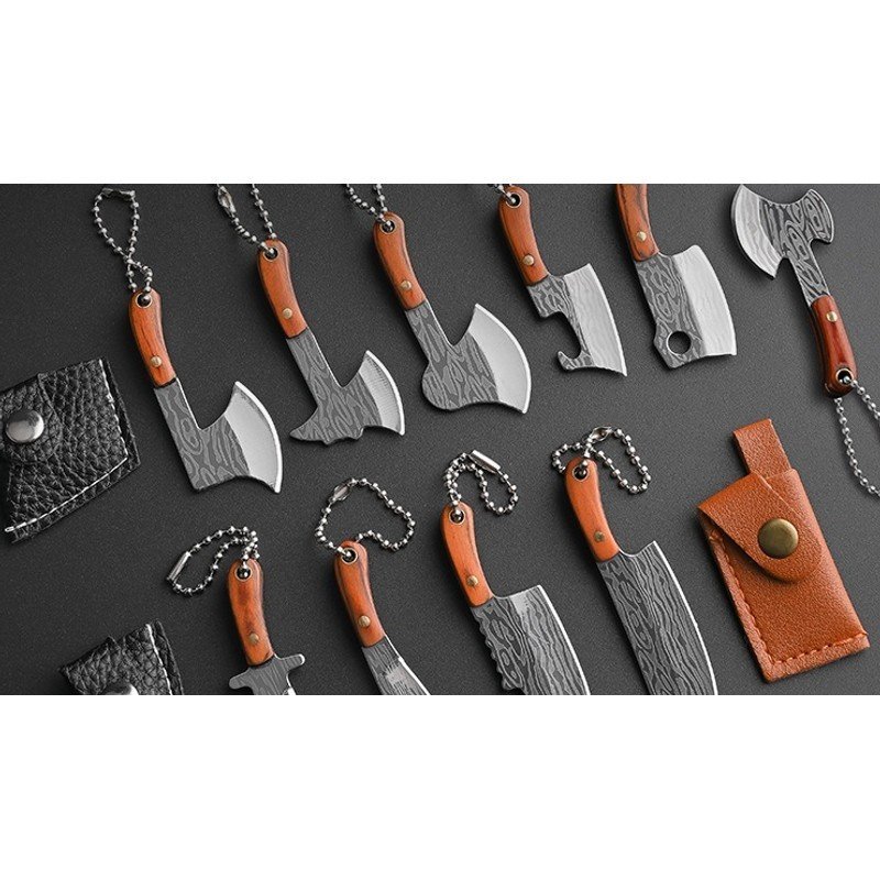 Mini Wood Handle Keychain Utility Knife Set Mini Wood Handle Keychain Utility Knife Set