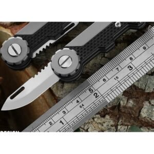 Black Compact Outdoor Keychain Folding Knife Set