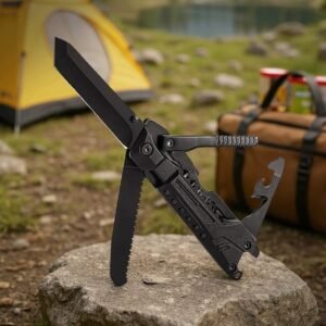 Black Camping Multi-Tool Utility Knife