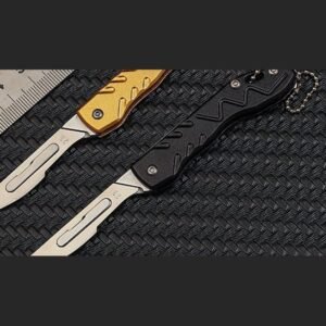 Gold and Black Outdoor Utility Folding Knife Set