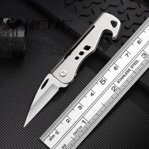 Silver Outdoor Utility Folding Knife With Bottle Opener