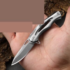 Silver Handle Outdoor Folding Knife
