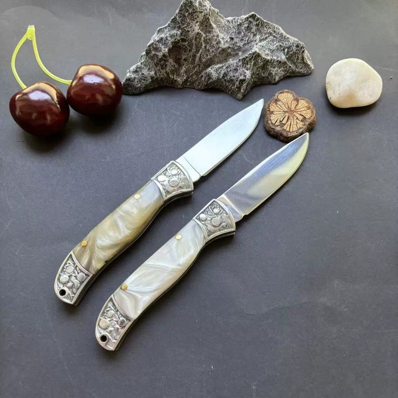 Pearl Handle Outdoor Folding Knife Pair Pearl Handle Outdoor Folding Knife Pair