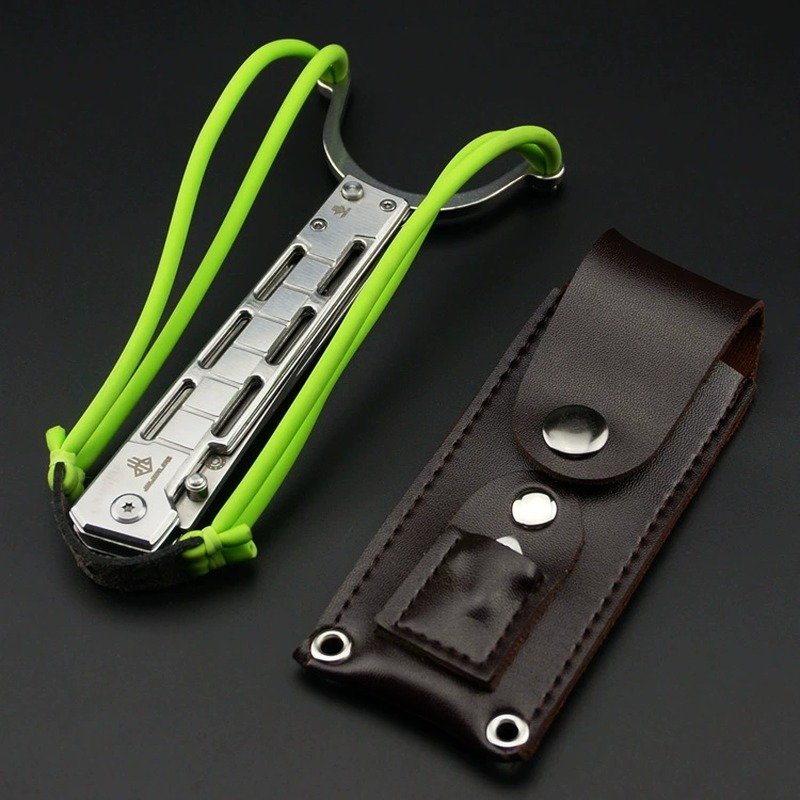 Silver Outdoor Folding Knife With Black Sheath Silver Outdoor Folding Knife With Black Sheath
