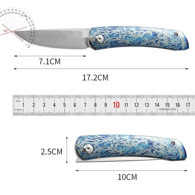 Blue Handle Outdoor EDC Folding Knife Blue Handle Outdoor EDC Folding Knife