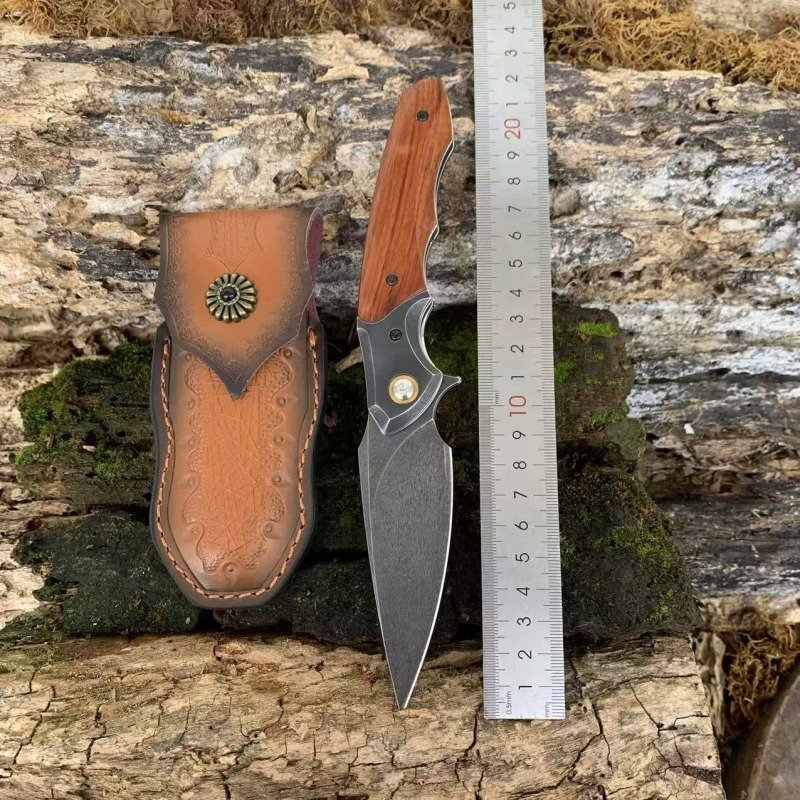 Wood Sheath Outdoor EDC Folding Knife Wood Sheath Outdoor EDC Folding Knife