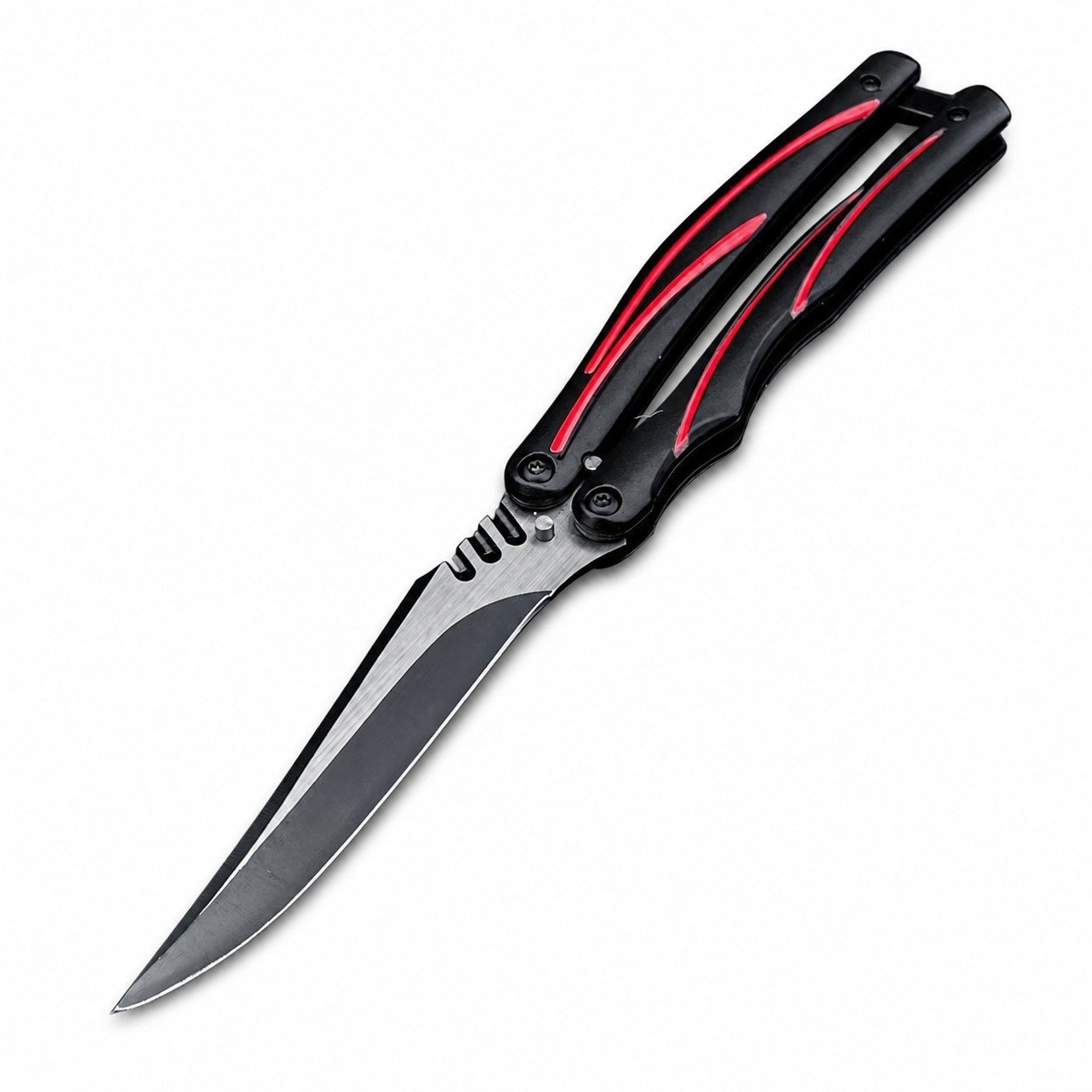 46553-main-white-clean.jpg Unique Black-and-Red Handle Flipper Folding Knife