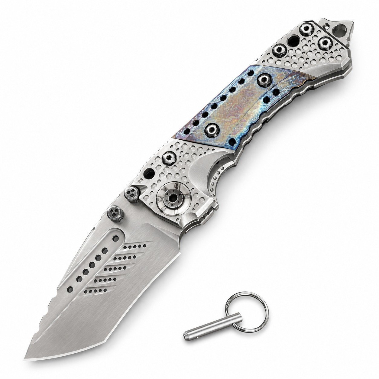 47036-main-white-clean.jpg Miller Bros. T1 Heavy Folding Knife with Blue-Finish Handle