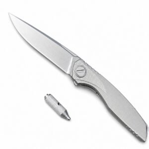 Bear Head Storm Titanium Handle Folding Knife