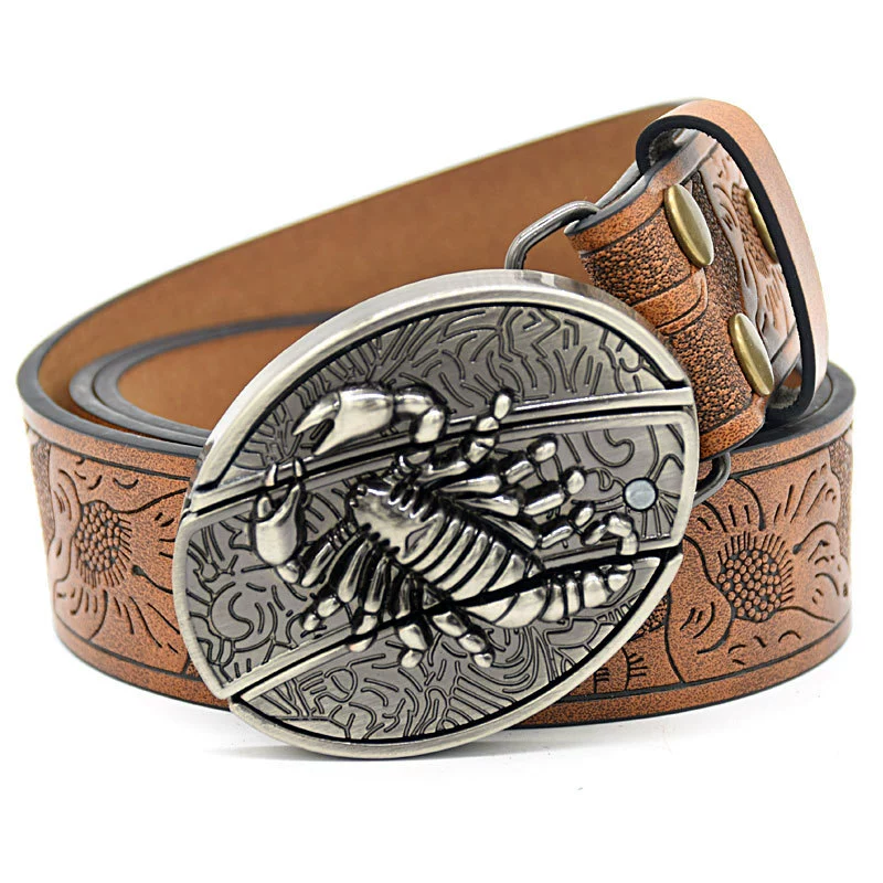 f9088e0930aba08b3d9e9cb39116bb0.png Belt Buckle Knife-Scorpion Buckle Embossed Brown